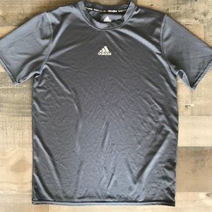 adidas Steel Gray Climalite Performance Tee YLG
